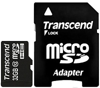 Карта памяти TRANSCEND microSDHC  Class 10 + ADP